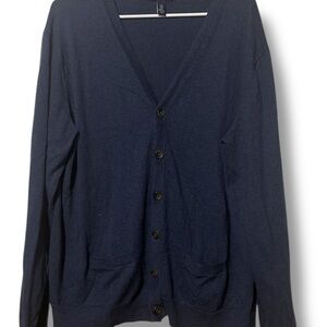GAP Blue Cardigan Sweater V-Neck Knit